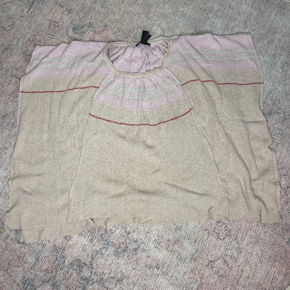 Love Stitch Striped Sweater Shawl - One Size